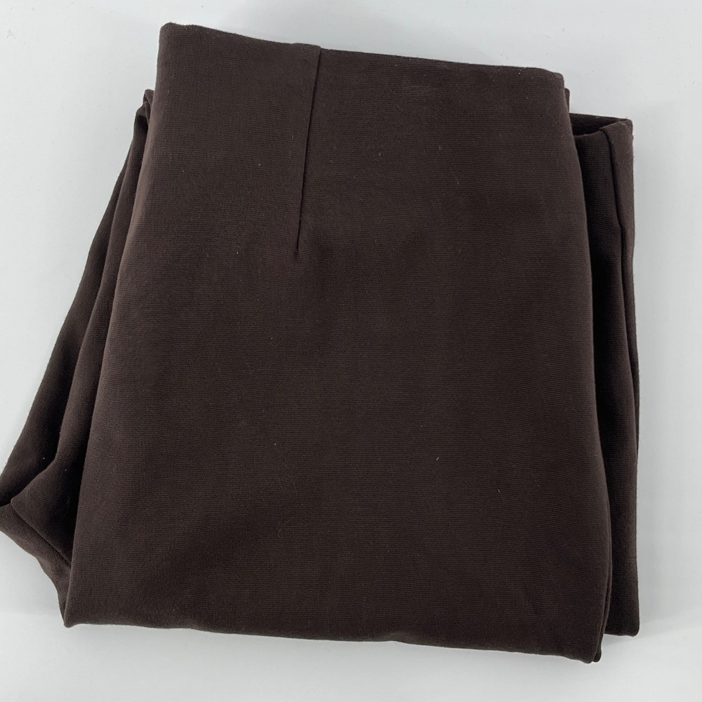 Chico's Ankle Pants, Women 0.5, Brown, Stretch Ponte Pull-On Straight Leg